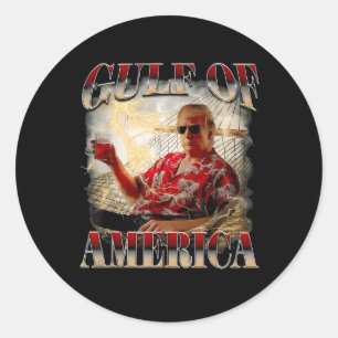Retro Gulf of US America Est 2025 American Flag G Runder Aufkleber