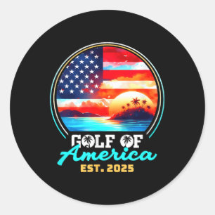 Retro Gulf of US America Est 2025 American Flag G Runder Aufkleber