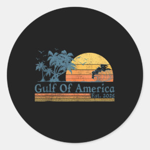Retro Gulf of US America Est 2025 American Flag G Runder Aufkleber