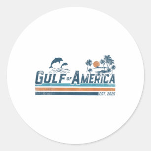 Retro Gulf of US America Est 2025 American Flag G Runder Aufkleber