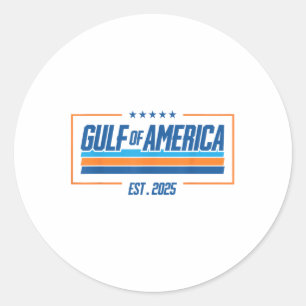 Retro Gulf of US America Est 2025 American Flag G Runder Aufkleber