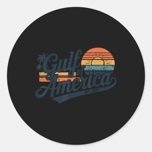 Retro Gulf of US America Est 2025 American Flag G Runder Aufkleber (Vorderseite)