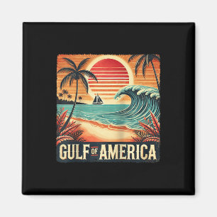 Retro Gulf of US America Est 2025 American Flag J Magnet
