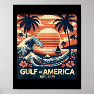 Retro Gulf of US America Est 2025 American Flag J Poster