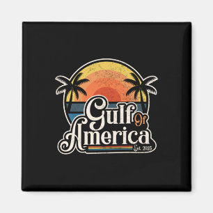 Retro Gulf of US America Est 2025 American Flag L Magnet