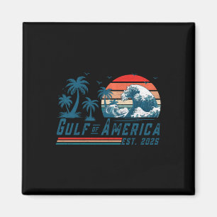 Retro Gulf of US America Est 2025 American Flag L Magnet