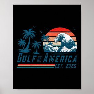 Retro Gulf of US America Est 2025 American Flag L Poster