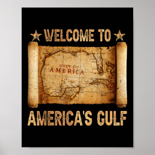 Retro Gulf of US America Est 2025 American Flag Poster