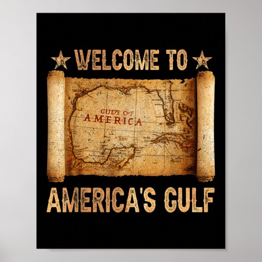 Retro Gulf of US America Est 2025 American Flag Poster (Vorne)