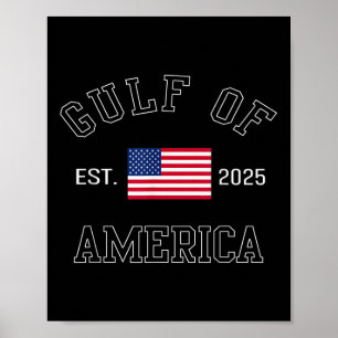 Retro Gulf of US America Est 2025 American Flag Poster