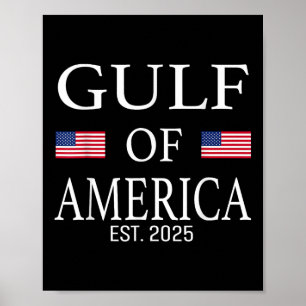 Retro Gulf of US America Est 2025 American Flag Poster