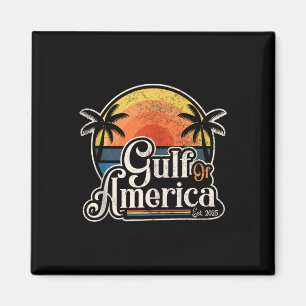 Retro Gulf of US America Est 2025 American Flag T Magnet