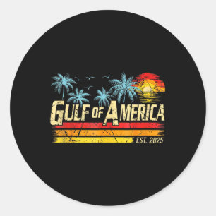 Retro Gulf of US America Est 2025 American Flag T Runder Aufkleber