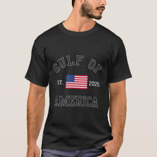 Retro Gulf of US America Est 2025 American Flag T-Shirt