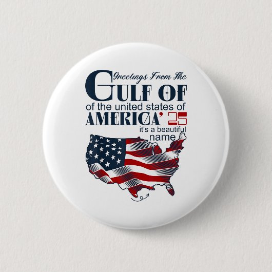 Retro Gulf of US America Funny Golf of Mexico Jul Button (Vorderseite)