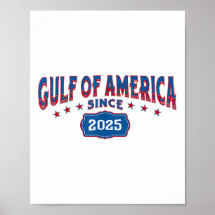 Retro Gulf of US America seit 2025 US Flag Golf Poster