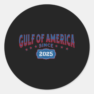 Retro Gulf of US America seit 2025 US Flag Golf Runder Aufkleber