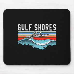 Retro Gulf Shows Strand Alabama Surfboard Beach Mousepad