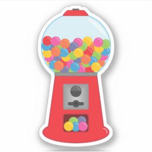 Retro Gum Ball Machine Kiss Cut Sticker