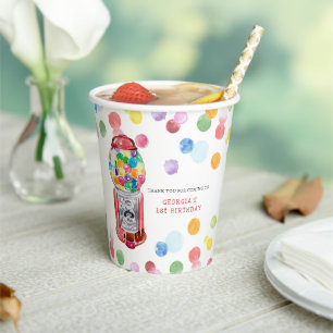Retro-Gumball-Maschine   KINDERGEBURTSTAG PARTY Pappbecher