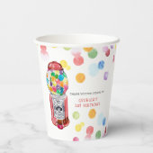 Retro-Gumball-Maschine | KINDERGEBURTSTAG PARTY Pappbecher (Rückseite)