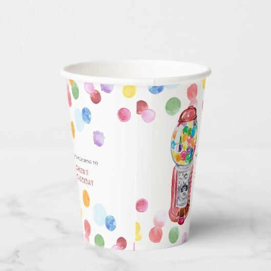 Retro-Gumball-Maschine | KINDERGEBURTSTAG PARTY Pappbecher (Rechts)