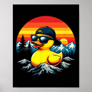 Retro-Gummiente Sonnenbrille Bergsteigen Camping  Poster