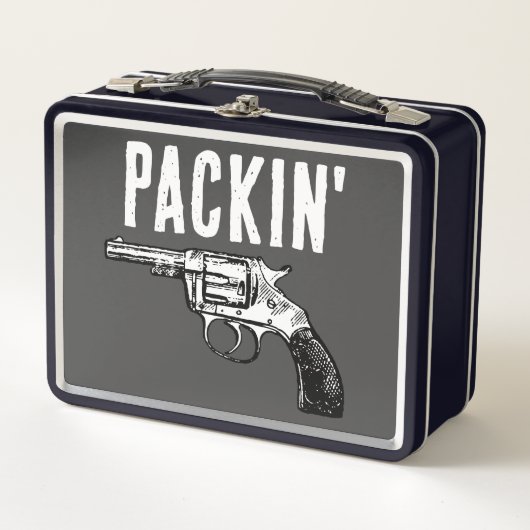 RETRO GUN 1ST AMMENDMENT PACKUNG' METAL LUNCHBOX (Vorderseite)