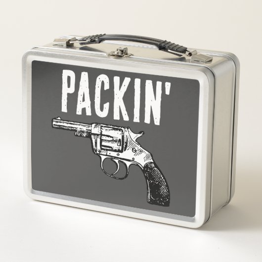 RETRO GUN 1ST AMMENDMENT PACKUNG' METAL LUNCHBOX (Vorderseite)