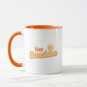Retro gute Vibes und Sonnenschein sagen Tasse
