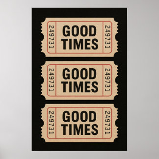 Retro Gute Zeiten Vintage Tickets Poster
