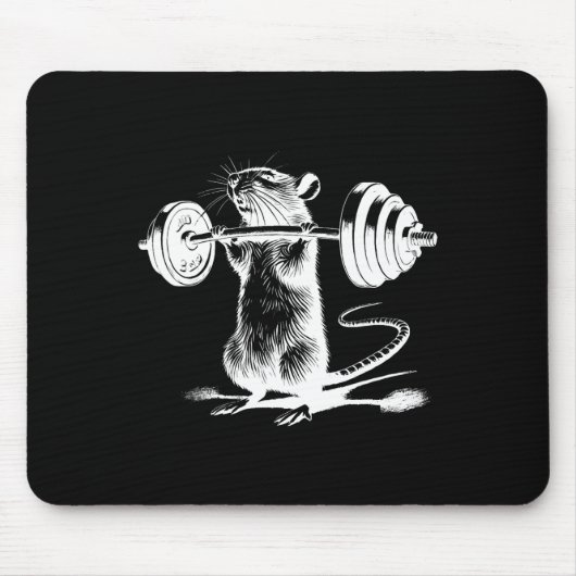 Retro Gym Rat Fitness Bodybuilding Workout Weight Mousepad (Vorne)