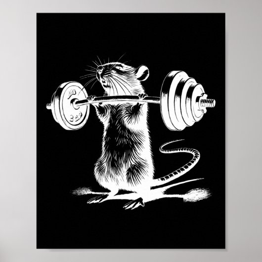 Retro Gym Rat Fitness Bodybuilding Workout Weight Poster (Vorne)