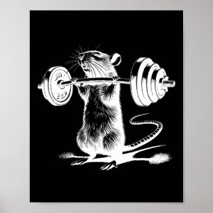 Retro-Gym-Ratte Fitness-Bodybuilding-Workout-Gewic Poster