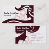 Retro Haare Stylist Braun und Weiß Visitenkarte (Vorne/Hinten)