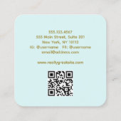 Retro-Haarstylistin, Schere QR-Code Quadratische Visitenkarte (Rückseite)