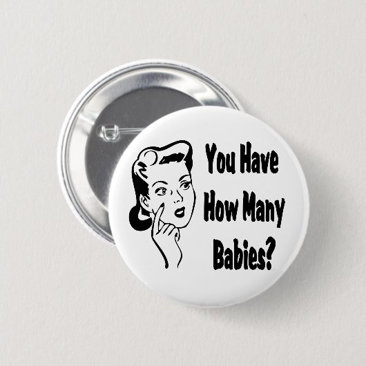 Retro haben Sie, wieviele Babys? Button (Vorne & Hinten)