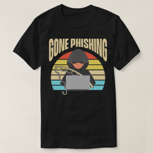 Retro Hacker Gone Phishing T-Shirt (Design vorne)