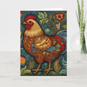 Retro Hahn Boho Chic Landhuhn Karte