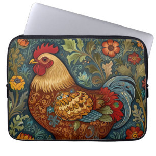 Retro-Hahn Boho-Chic-Landhuhn Laptopschutzhülle
