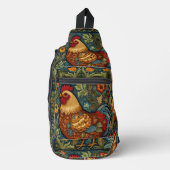 Retro-Hahn boho schicke Hähnchen Crossbody Bag (Vorderseite)