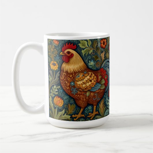 Retro-Hahn boho schicke Hähnchen Kaffeetasse (Links)