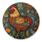 Retro-Hahn boho schicke Hähnchen Keramikknauf (Vorderseite)