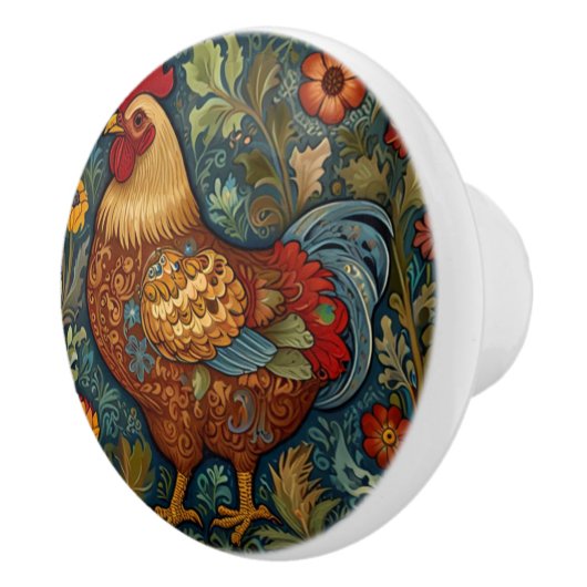 Retro-Hahn boho schicke Hähnchen Keramikknauf (Rechts)