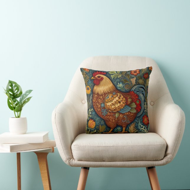 Retro-Hahn boho schicke Hähnchen Kissen (Stuhl )
