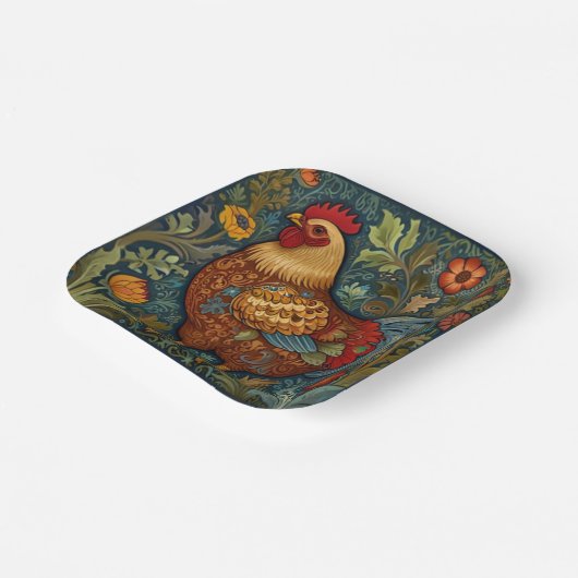 Retro-Hahn boho schicke Hähnchen Pappteller (Gewinkelt)