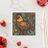 Retro-Hahn boho schicke Hähnchen Serviette (Beispiel)