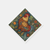 Retro-Hahn boho schicke Hähnchen Serviette (Ecke)