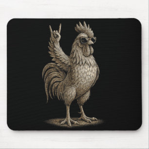 Retro Hahn Rock Musik Lustige Männer Frauen Junge  Mousepad