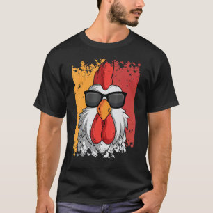 Retro-Hahn-Sonnenbrille Hühnerfarm Geflügel T-Shirt